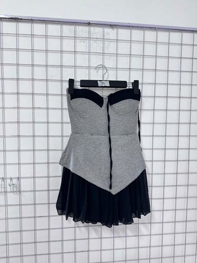 váy 2 dây xám đen 