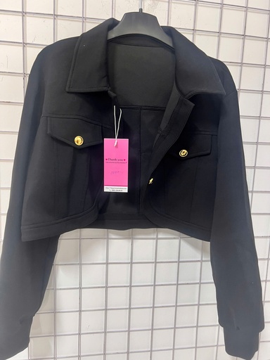 Áo khoác đen cúc vàng Crotop NPTHAO