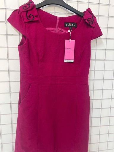 Váy nỉ đỏ xếp vai NPTHAO