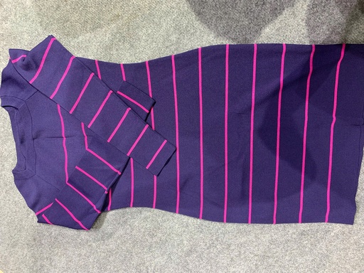 VÁY KẺ NGANG TÍM HỒNG HHIEN