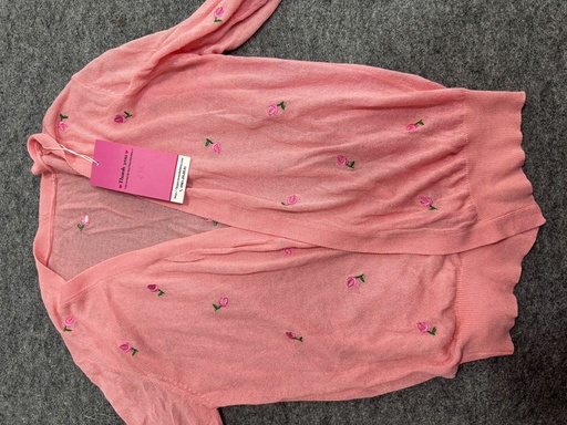 ÁO KHOÁC HỜ HỒNG CAM THÊU HOA NTKDUNG