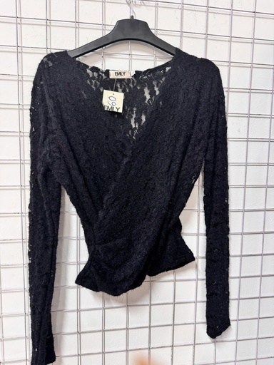 ÁO REN ĐEN CỔ V THUYII