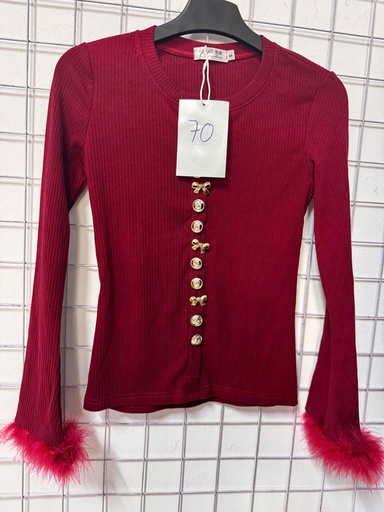 ÁO LEN ĐỎ TAY LÔNG THUYII