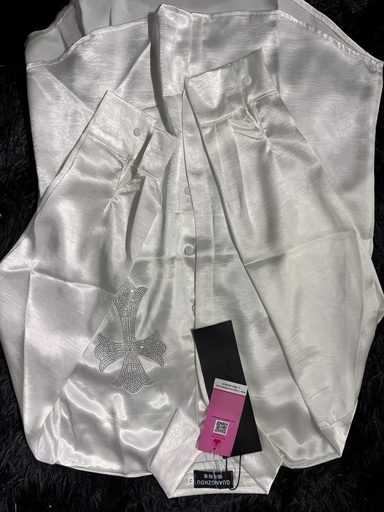 AO SƠMI TRẮNG ĐÍNH ĐÁ THUY