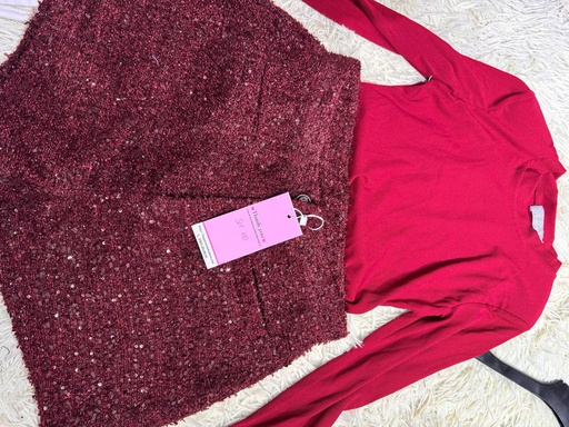 SET ÁO LEN QUẦN DẠ ĐỎ THAO