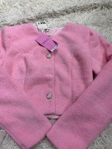 ÁO KHOÁC HỒNG LÔNG THỎ THUY