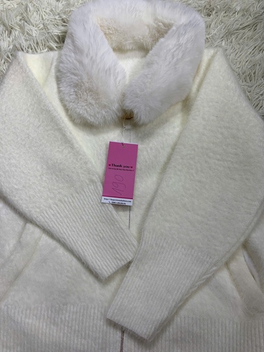 ÁO KHOÁC LÔNG THỎ TRẮNG THUY