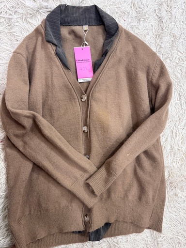 ÁO LEN NÂU CỔ SƠMI NGUYET