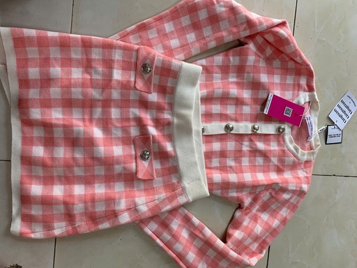 SET VÁY ÁO HỒNG KẺ THUY