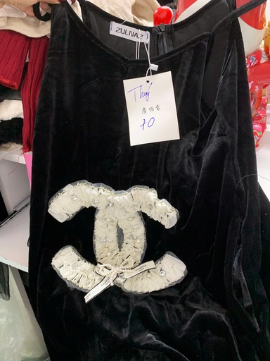 VÁY NHUNG 2 DÂY THUY