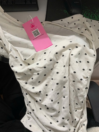 ÁO CỘC TAY TRẮNG CHẤM BI HANH