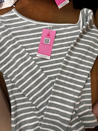 ÁO PHÔNG KẺ XÁM M.ANH