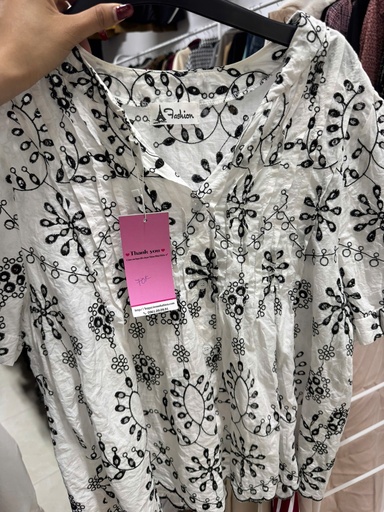 ÁO BABYDOLL TRẮNG HOA NHÍ THAO