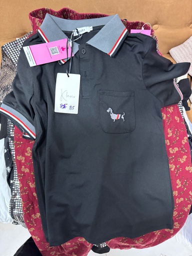 ÁO PHÔNG ĐEN POLO TÚI HÌNH DOG THUY