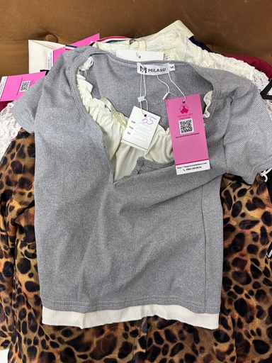 ÁO PHÔNG XÁM CỔ BÈO THUY