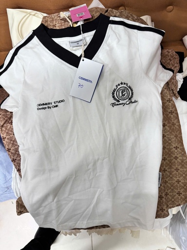 ÁO PHÔNG CỘC TAY CỔ VIỀN ĐEN THUY