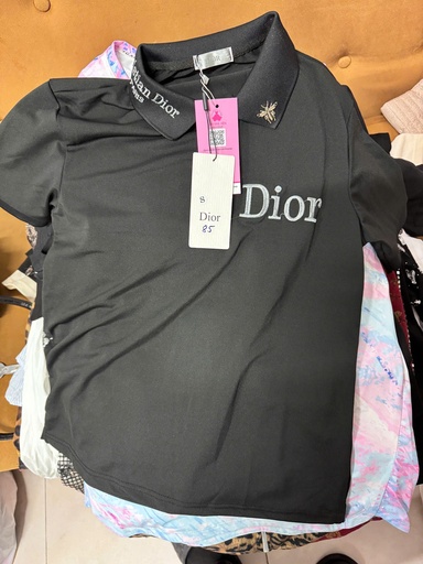 ÁO PHÔNG ĐEN CÓ CỔ DIOR 