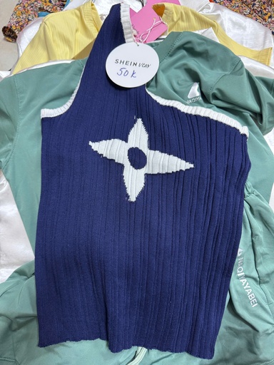 ÁO LỆCH VAI LEN XANH THUY