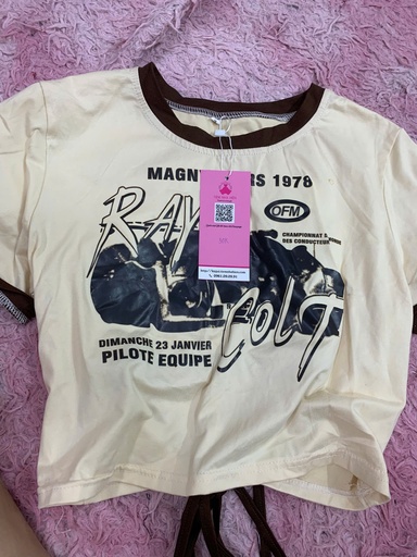 ÁO PHÔNG CỘC TAY TRẮNG HỌA TIẾT T.LINH