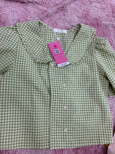 ÁO SƠMI KẺ DÁNG NGẮN T.LINH