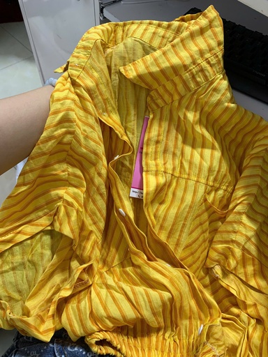 ÁO SƠMI VÀNG KẺ THANH