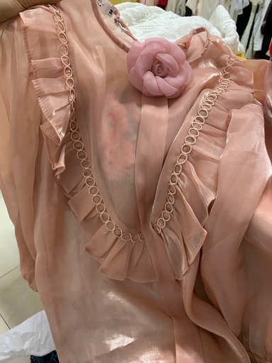 ÁO SƠMI HỒNG HOA NGỰC THANH