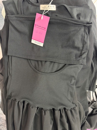 VÁY LIỀN ĐEN 2DÂY KÈM AO CUP YEN