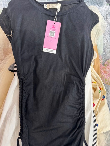 VÁY LIỀN ĐEN NHÚN 2 EO YEN