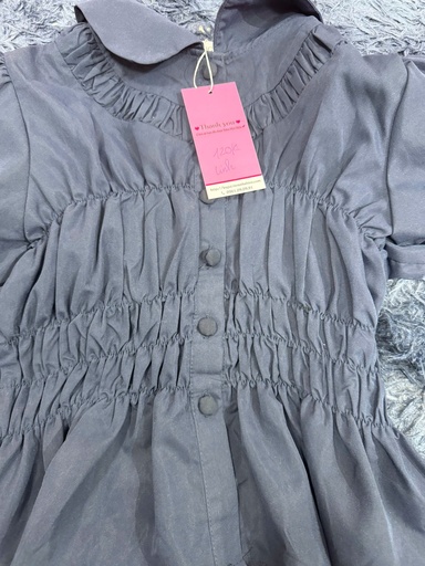 ÁO SƠMI XANH NHÚN EO LINH