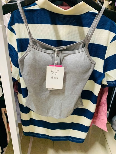 ÁO 2 DÂY XÁM CÓ ĐỘN THUY