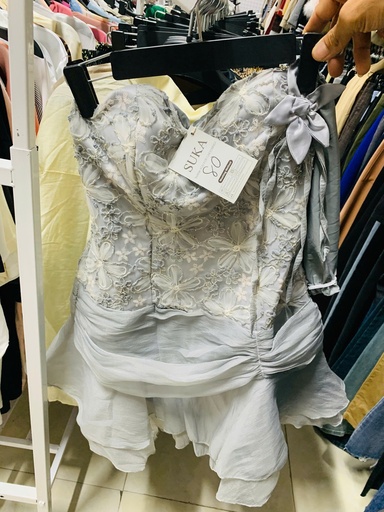 VÁY HOA THÊU XANH NHẠT XUKA THUY