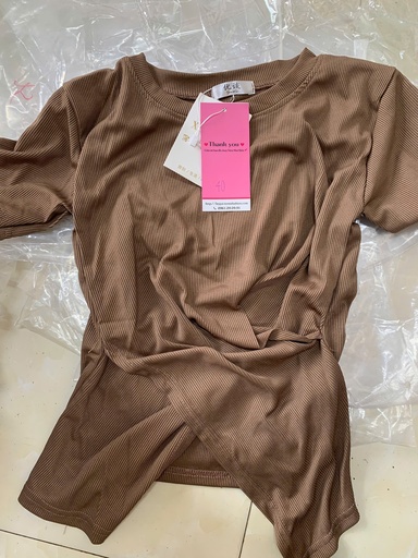 ÁO PHÔNG NÂU XẺ HỌA TIẾT XUAN