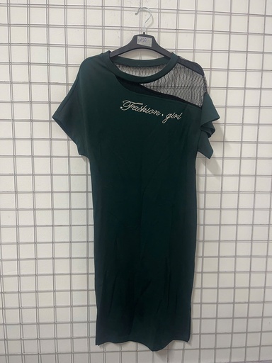 váy xanh cộc tay lưới cổ 