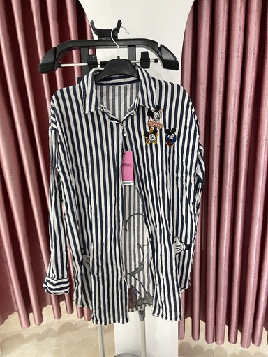 áo somi sọc xanh mickey