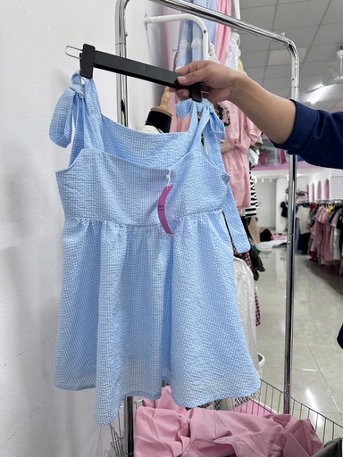 áo 2 dây xanh kẻ