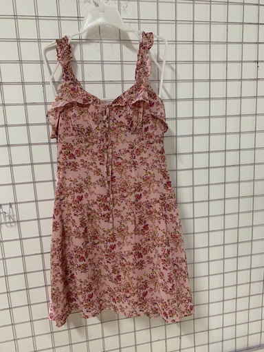 váy hồng 2 dây hoa nhí 